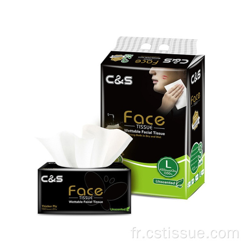 Tissus de visage super doux blanc d&#39;usine tissu naturel